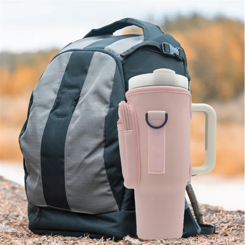 Bolsa para Garrafa de Água com Bolso para Celular Compatível com Stanley 40 oz