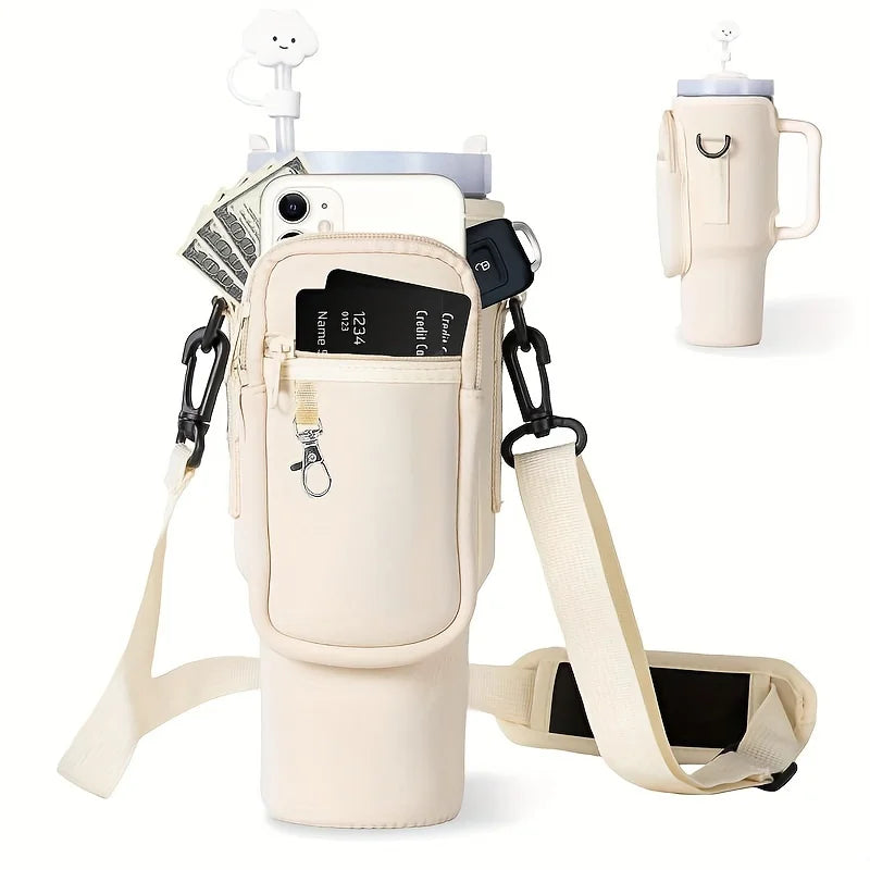 Bolsa para Garrafa de Água com Bolso para Celular Compatível com Stanley 40 oz