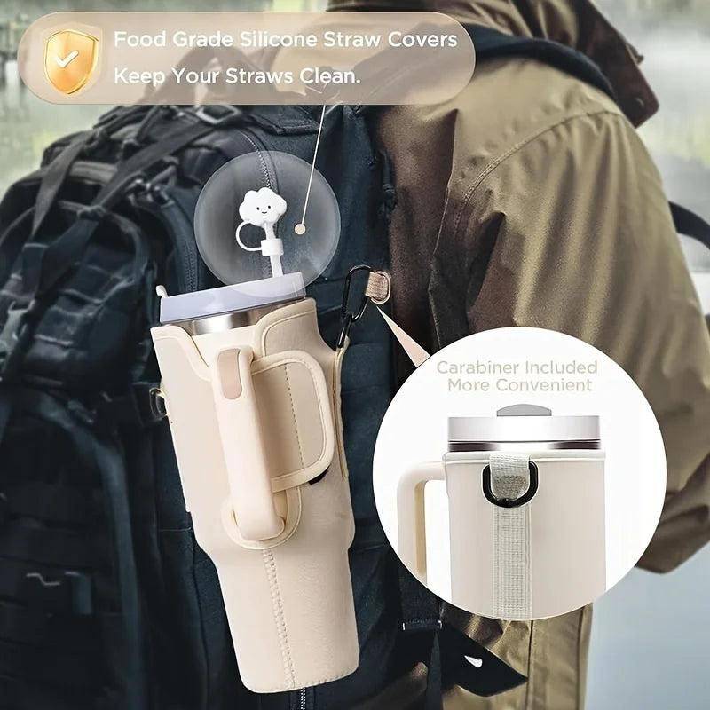 Bolsa para Garrafa de Água com Bolso para Celular Compatível com Stanley 40 oz