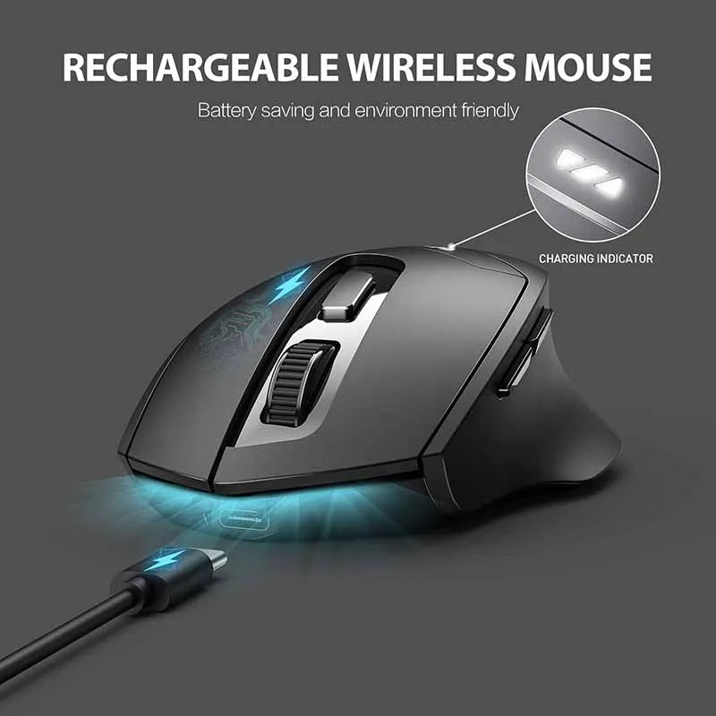 Rato Sem Fio INPHIC DR01 Bluetooth Recarregável Ergonômico com Três Modos