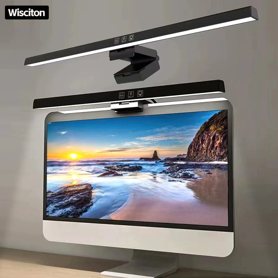 Iluminação LED para Monitor com Barra Suspensa, Controle de Brilho e Proteção Ocular para Trabalho e Leitura