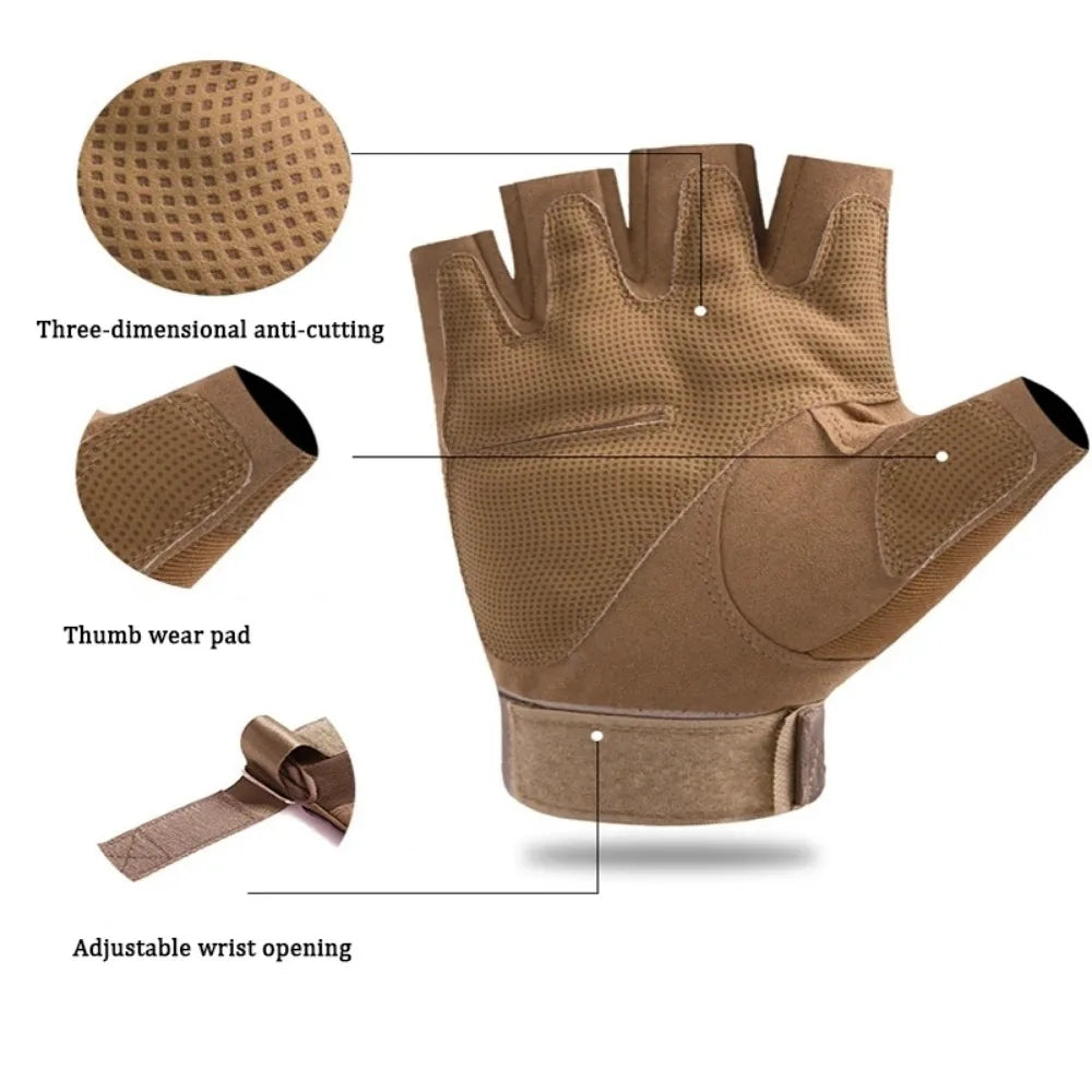 Luvas de Combate Meio Dedo e Inteiras Equipamento de Proteção para Airsoft e Esportes