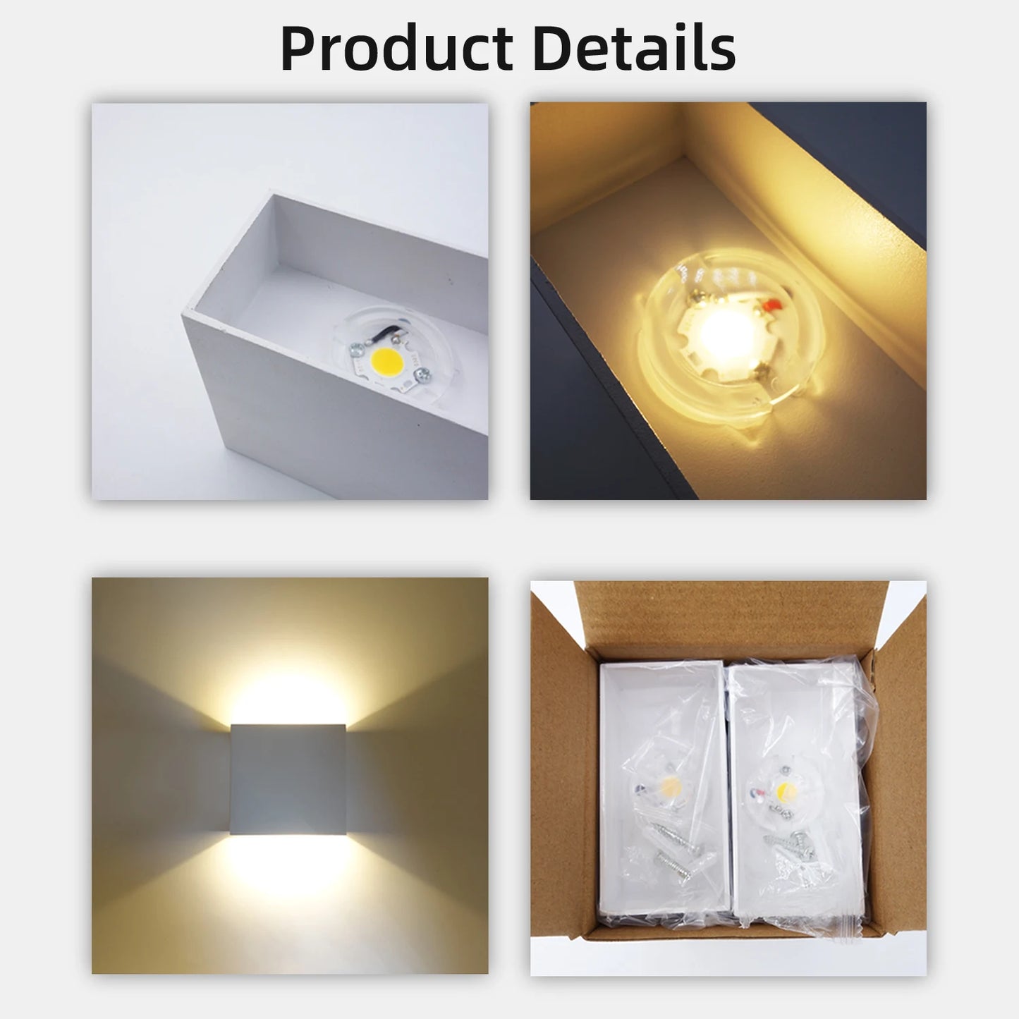 Lâmpadas de Parede LED 2Pack 6W Luz Branca para Decoração de Interiores Sala, Corredor e Quarto