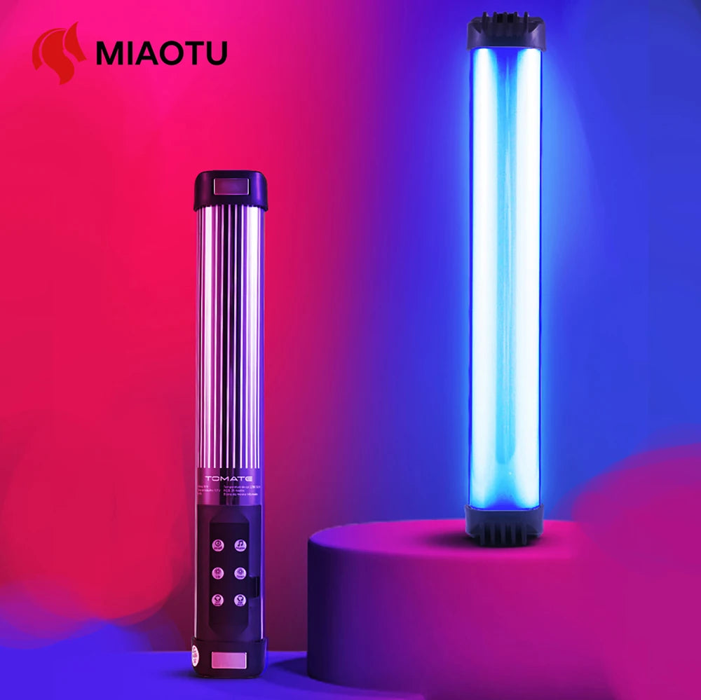 Bastão LED Recarregável 30cm MIAOTU RGB com Temperatura de Cor Ajustável para Estúdio e Gravações