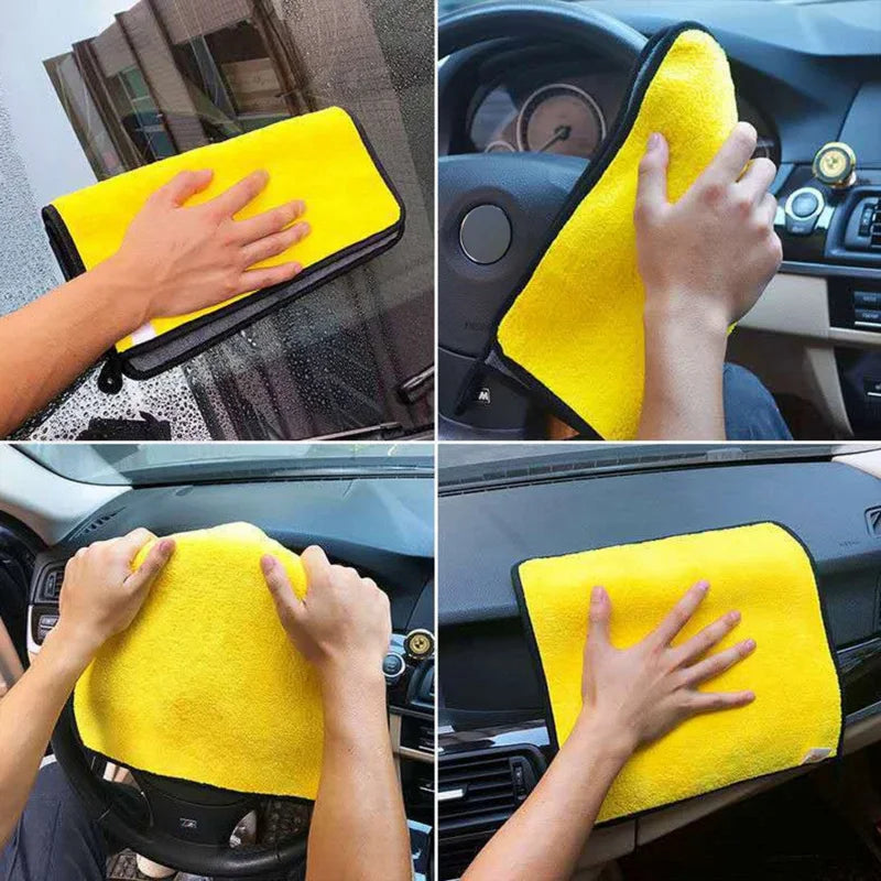 Pano de Limpeza para Carros Toalha de Microfibra Amarela Vários Tamanhos