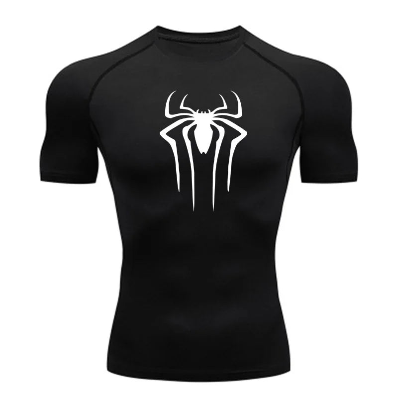 Camiseta Masculina Esportiva de Compressão Secagem Rápida Manga Curta para Treino