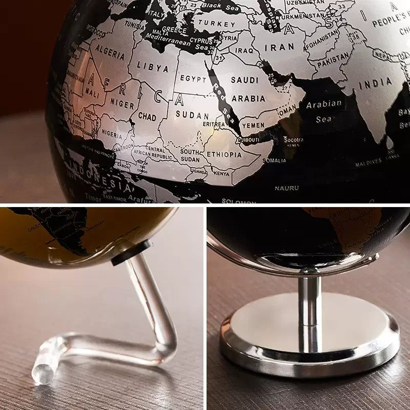 Globo Decorativo de Mesa com Design Elegante e Base em Metal para Ambientes Modernos