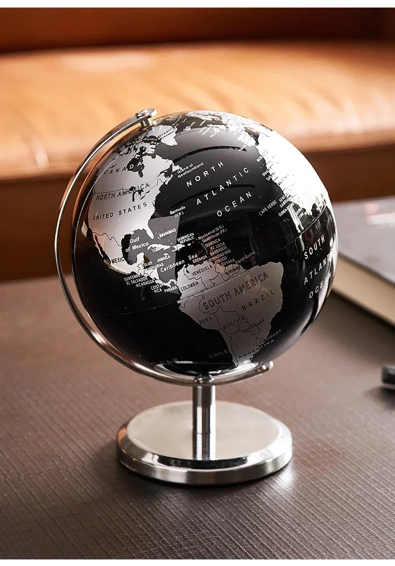 Globo Decorativo de Mesa com Design Elegante e Base em Metal para Ambientes Modernos