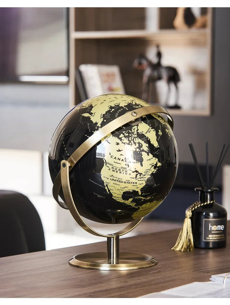 Globo Decorativo de Mesa com Design Elegante e Base em Metal para Ambientes Modernos