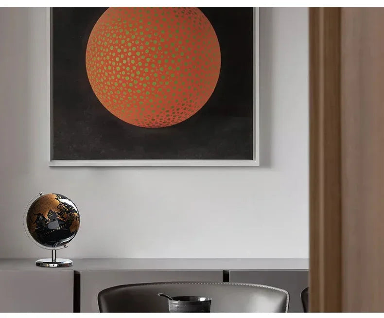 Globo Decorativo de Mesa com Design Elegante e Base em Metal para Ambientes Modernos
