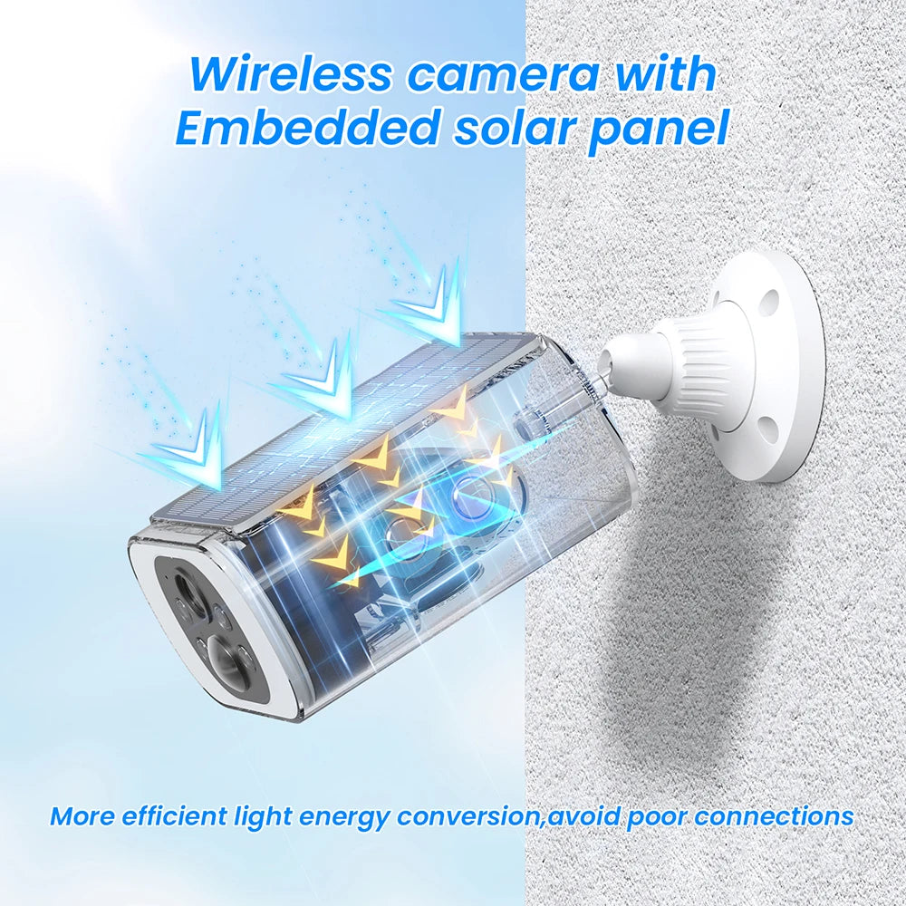 Câmera Externa WiFi 2.4G ANRAN com Energia Solar e Bateria Visão Colorida Noturna e Gravação em Nuvem