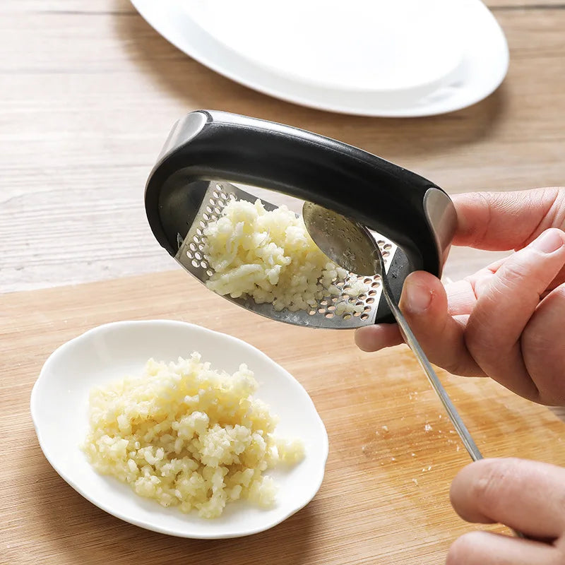 Picador Manual de Aço Inox Ideal para Alho Frutas e Legumes
