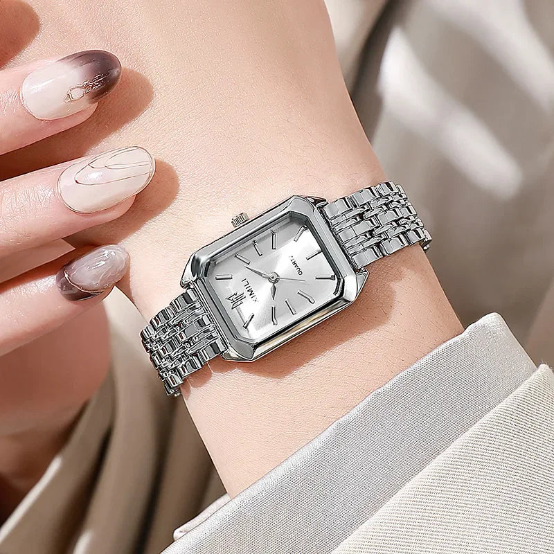 Relógio de Aço Feminino Design Moderno e Fino Presente Perfeito para o Dia a Dia