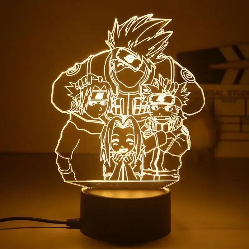 Luz Noturna Anime Naruto com Personagens Itachi Boruto Minato e Uzumaki