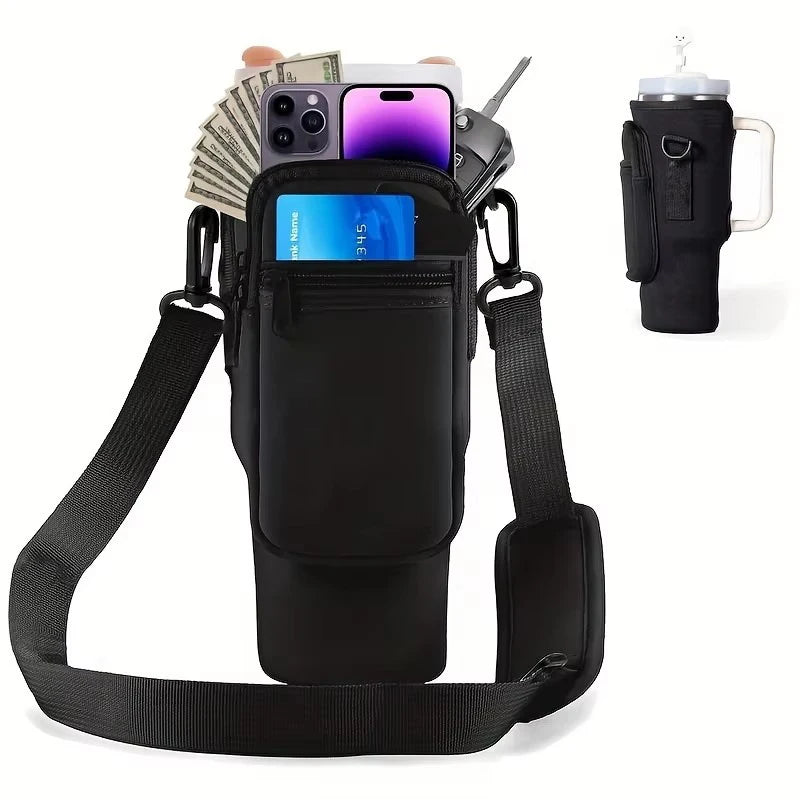 Bolsa para Garrafa de Água com Bolso para Celular Compatível com Stanley 40 oz