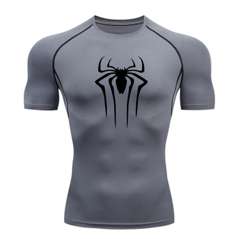 Camiseta Masculina Esportiva de Compressão Secagem Rápida Manga Curta para Treino