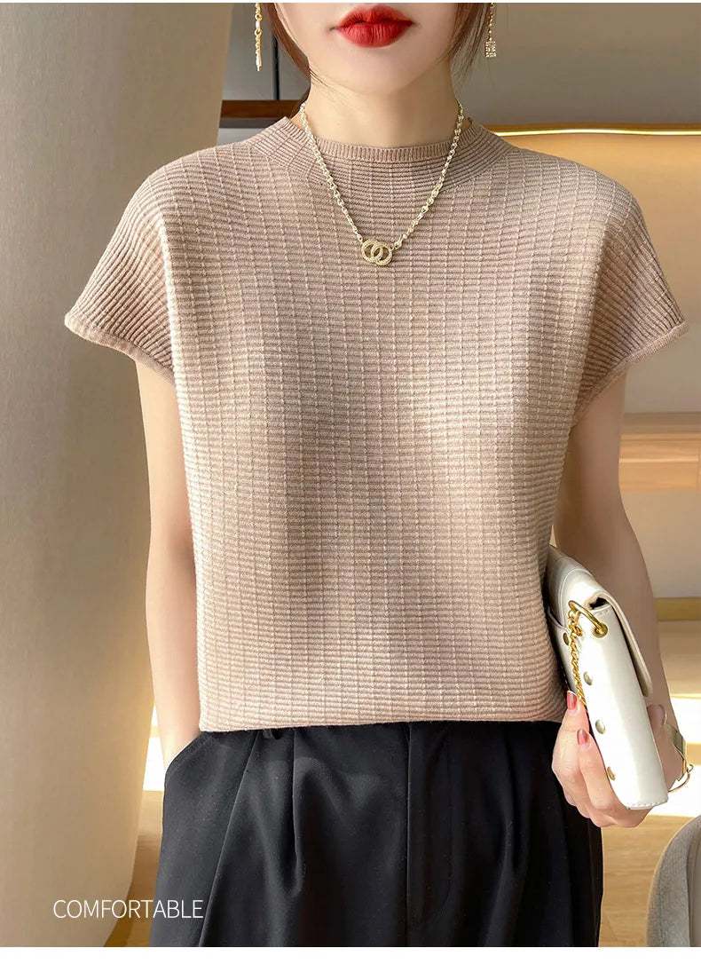 Camiseta Feminina Verão Oversize Gola O Manga Curta Estilo Casual e Confortável