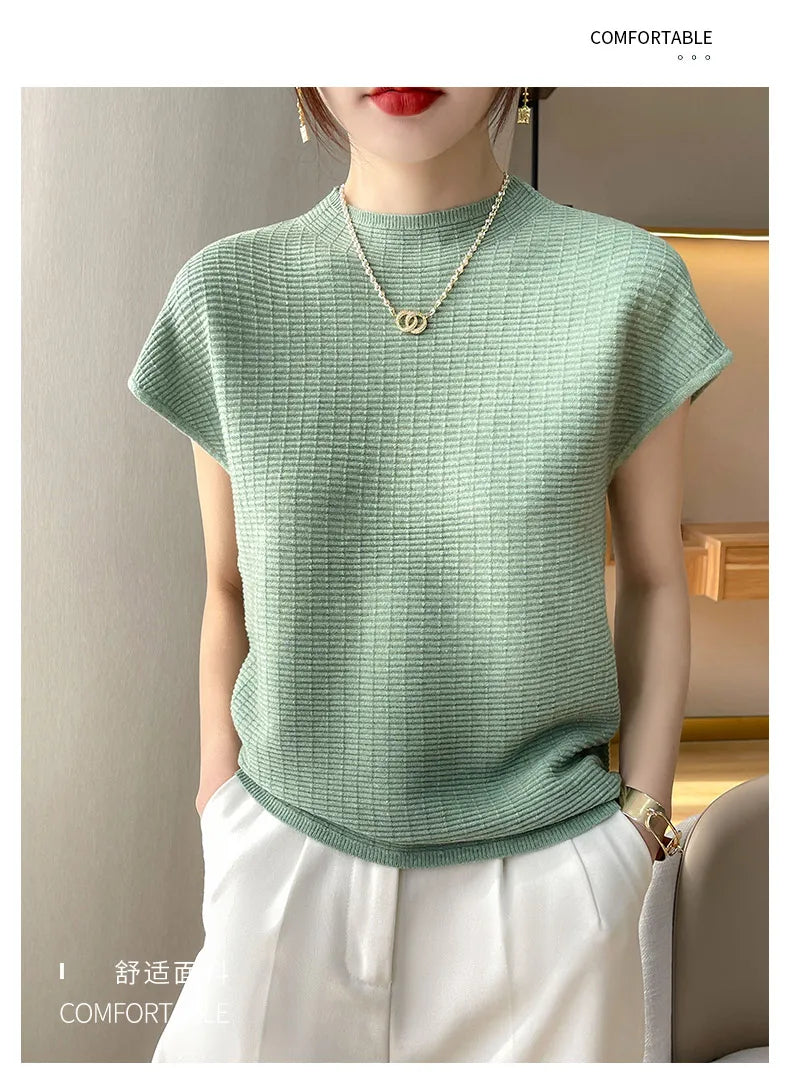Camiseta Feminina Verão Oversize Gola O Manga Curta Estilo Casual e Confortável