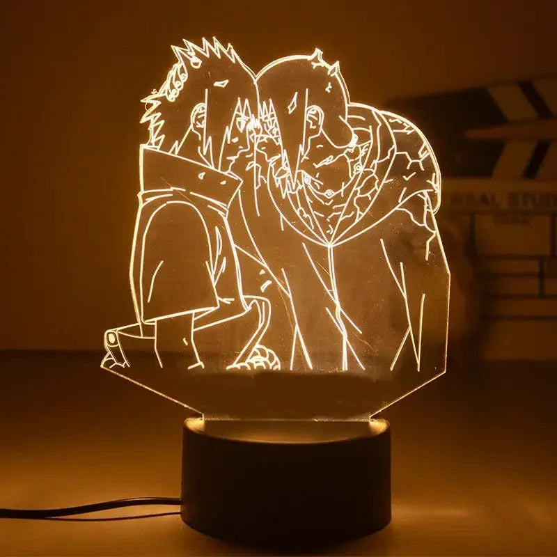 Luz Noturna Anime Naruto com Personagens Itachi Boruto Minato e Uzumaki