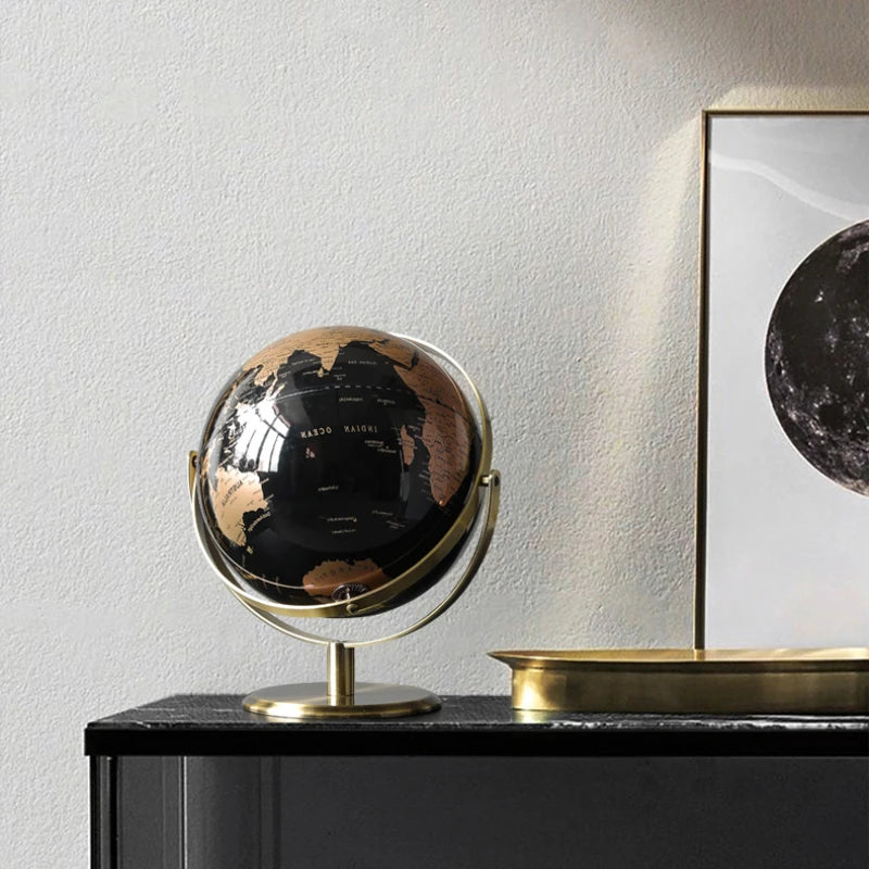 Globo Decorativo de Mesa com Design Elegante e Base em Metal para Ambientes Modernos