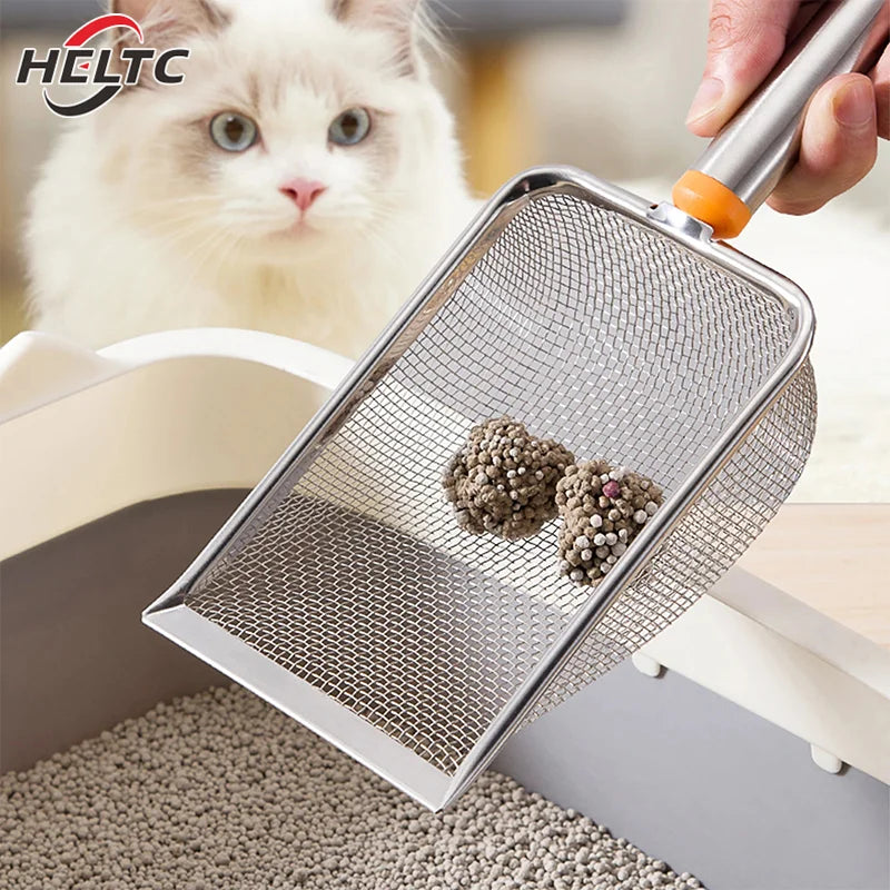 Colher de Areia para Gato Aço Inoxidável Malha Fina Durável e Fácil de Limpar