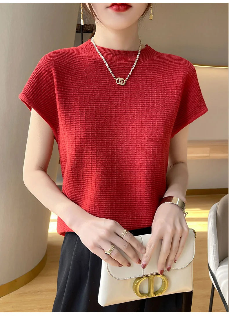 Camiseta Feminina Verão Oversize Gola O Manga Curta Estilo Casual e Confortável