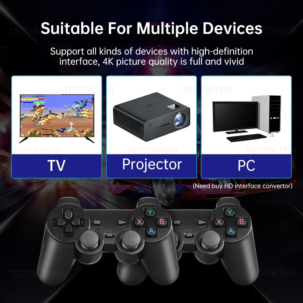 M8 Stick de Jogo Retrô 4K HD Com Controle Sem Fio e 20000 Jogos Embutidos