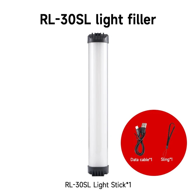 Bastão LED Recarregável 30cm MIAOTU RGB com Temperatura de Cor Ajustável para Estúdio e Gravações