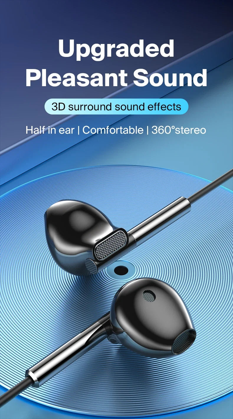 Fone de Ouvido com Fio EARDECO Hifi de Graves e Microfone Cancelamento de Ruído