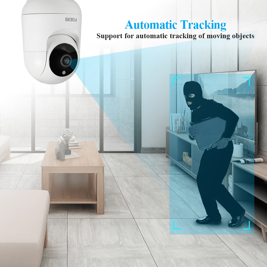Câmera WiFi 4K 8MP Tuya Smart com Rastreamento Automático e Visão Noturna para Segurança Residencial