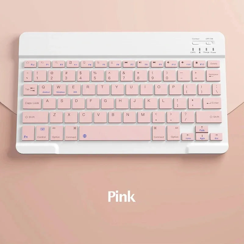 Teclado Recarregável Bluetooth 10 Polegadas Espanhol Inglês Para Tablet e Notebook
