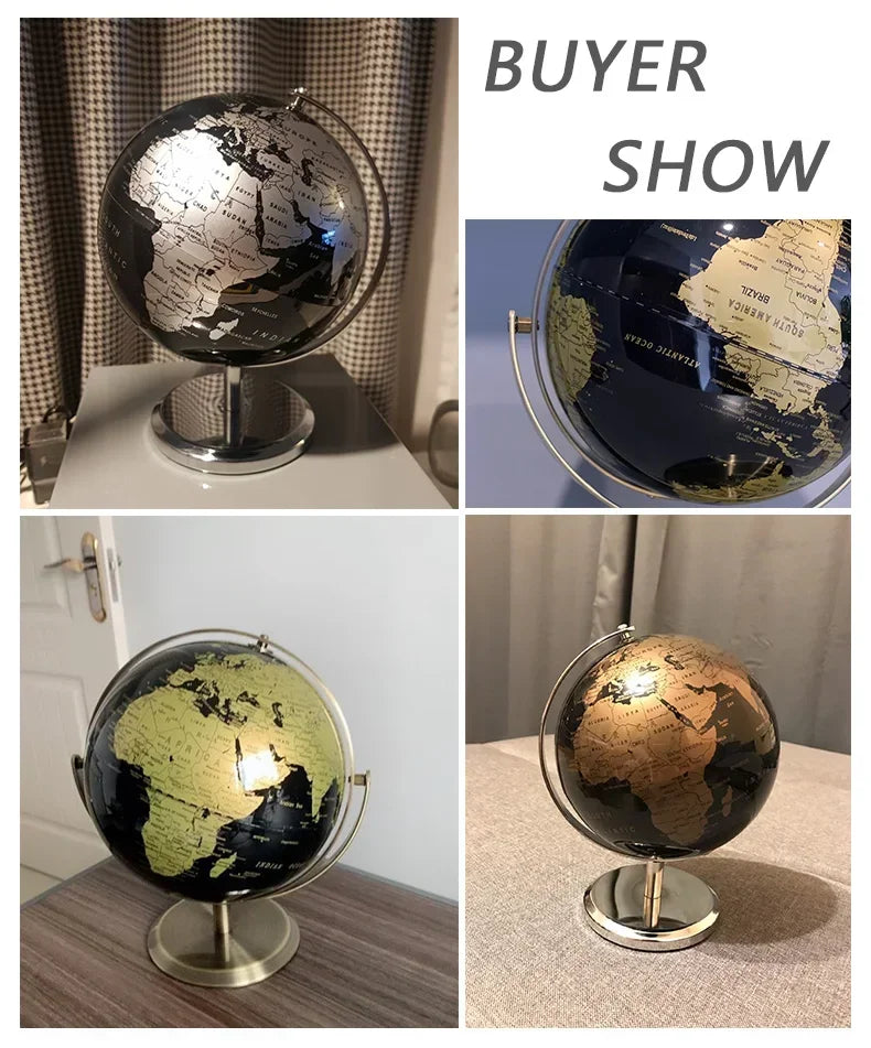 Globo Decorativo de Mesa com Design Elegante e Base em Metal para Ambientes Modernos