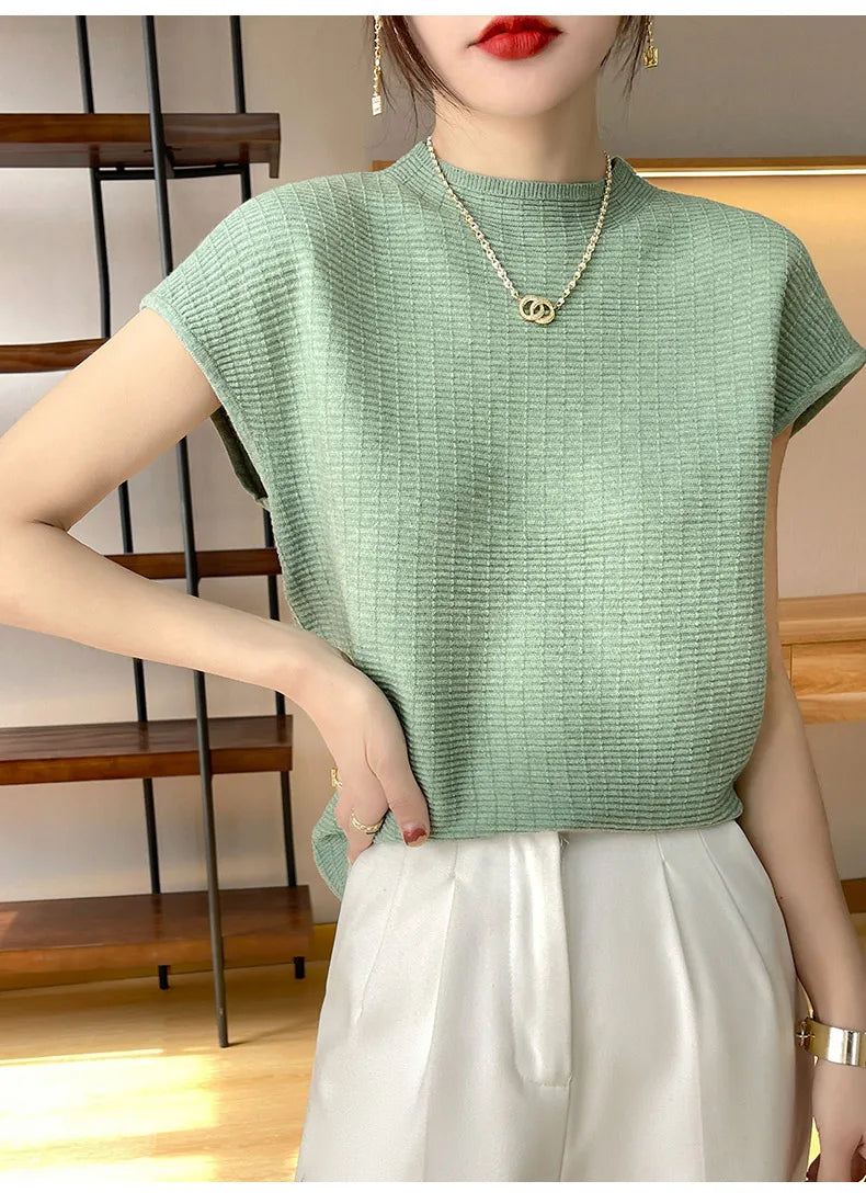Camiseta Feminina Verão Oversize Gola O Manga Curta Estilo Casual e Confortável