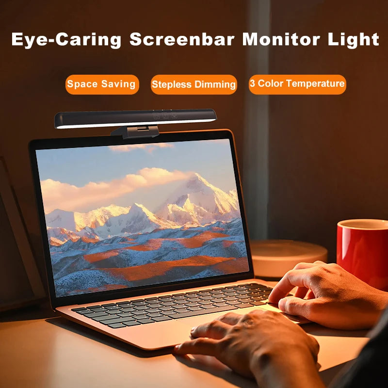 Iluminação LED para Monitor com Barra Suspensa, Controle de Brilho e Proteção Ocular para Trabalho e Leitura