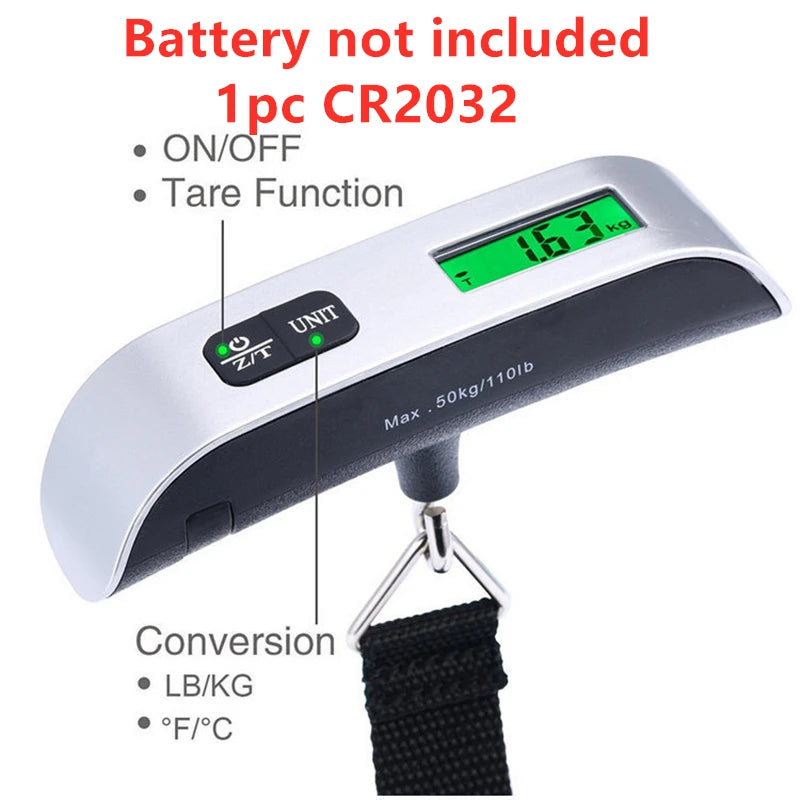 Balança digital portátil com tela LCD, 110 lb/50 kg, eletrônica. Nunca mais pague taxas por excesso de peso.