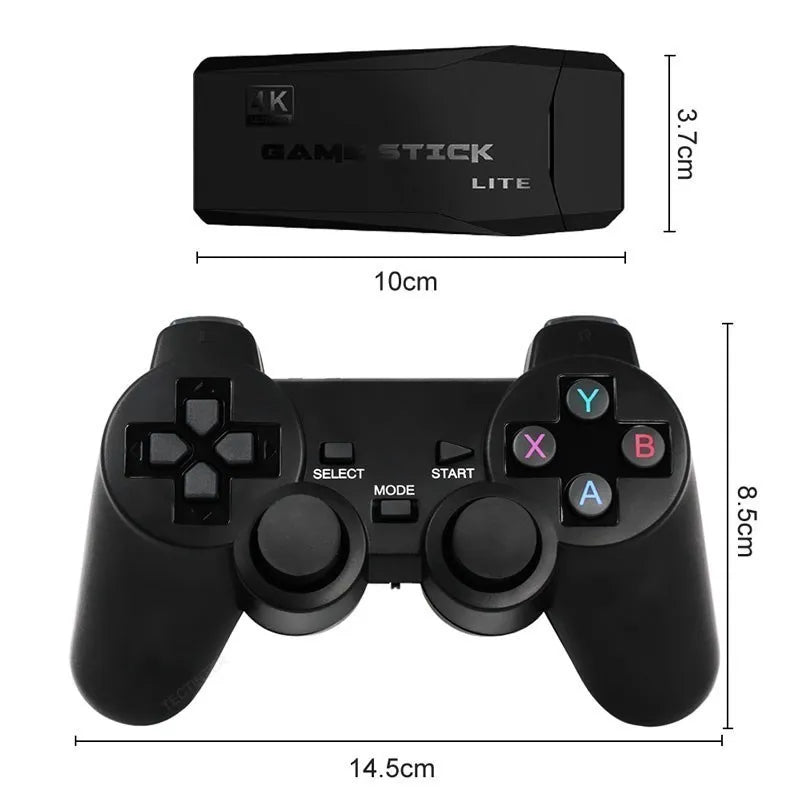 M8 Stick de Jogo Retrô 4K HD Com Controle Sem Fio e 20000 Jogos Embutidos