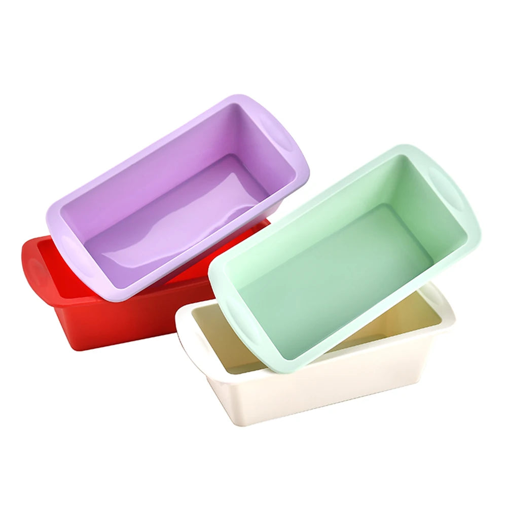 Conjunto de Moldes de Silicone para Pão Caseiro e Bolos Retangular Antiaderente