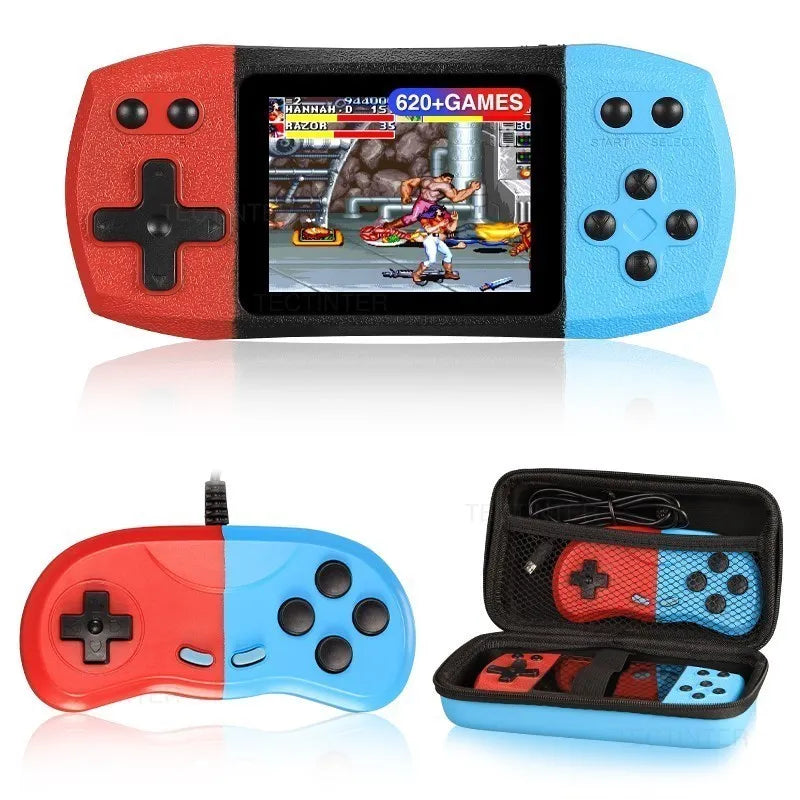 Mini Console Portátil Retrô 620 Jogos Clássicos com Tela 2.4 Polegadas e Saída AV