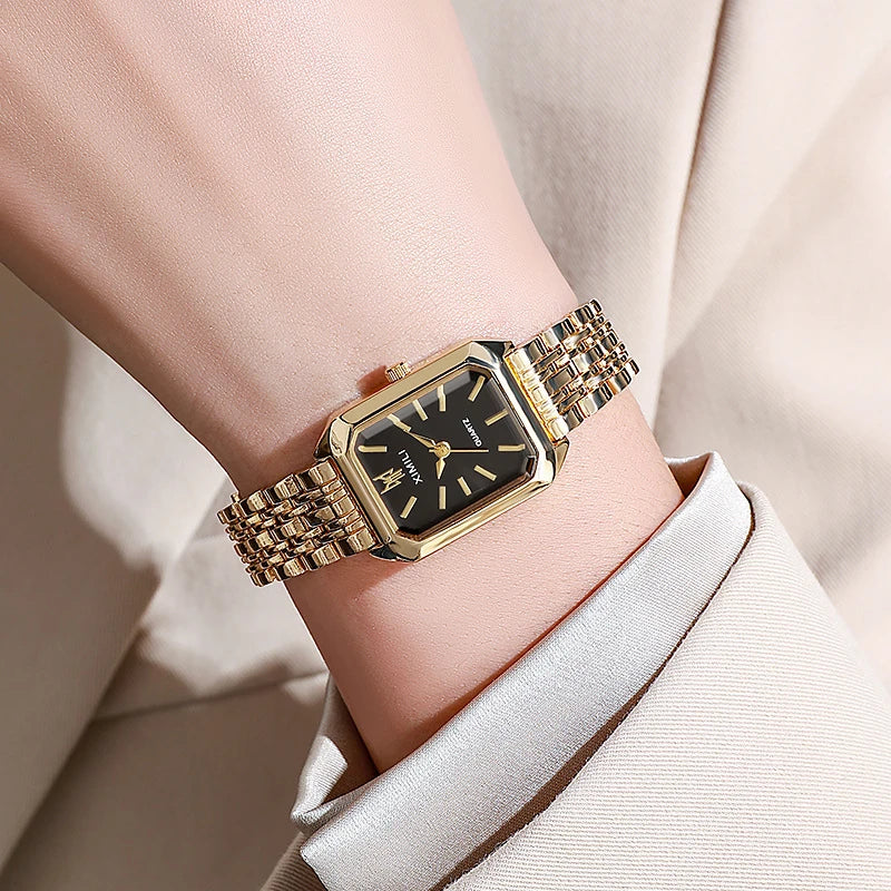 Relógio de Aço Feminino Design Moderno e Fino Presente Perfeito para o Dia a Dia