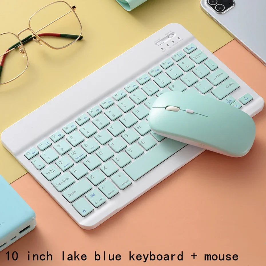 Teclado Recarregável Bluetooth 10 Polegadas Espanhol Inglês Para Tablet e Notebook