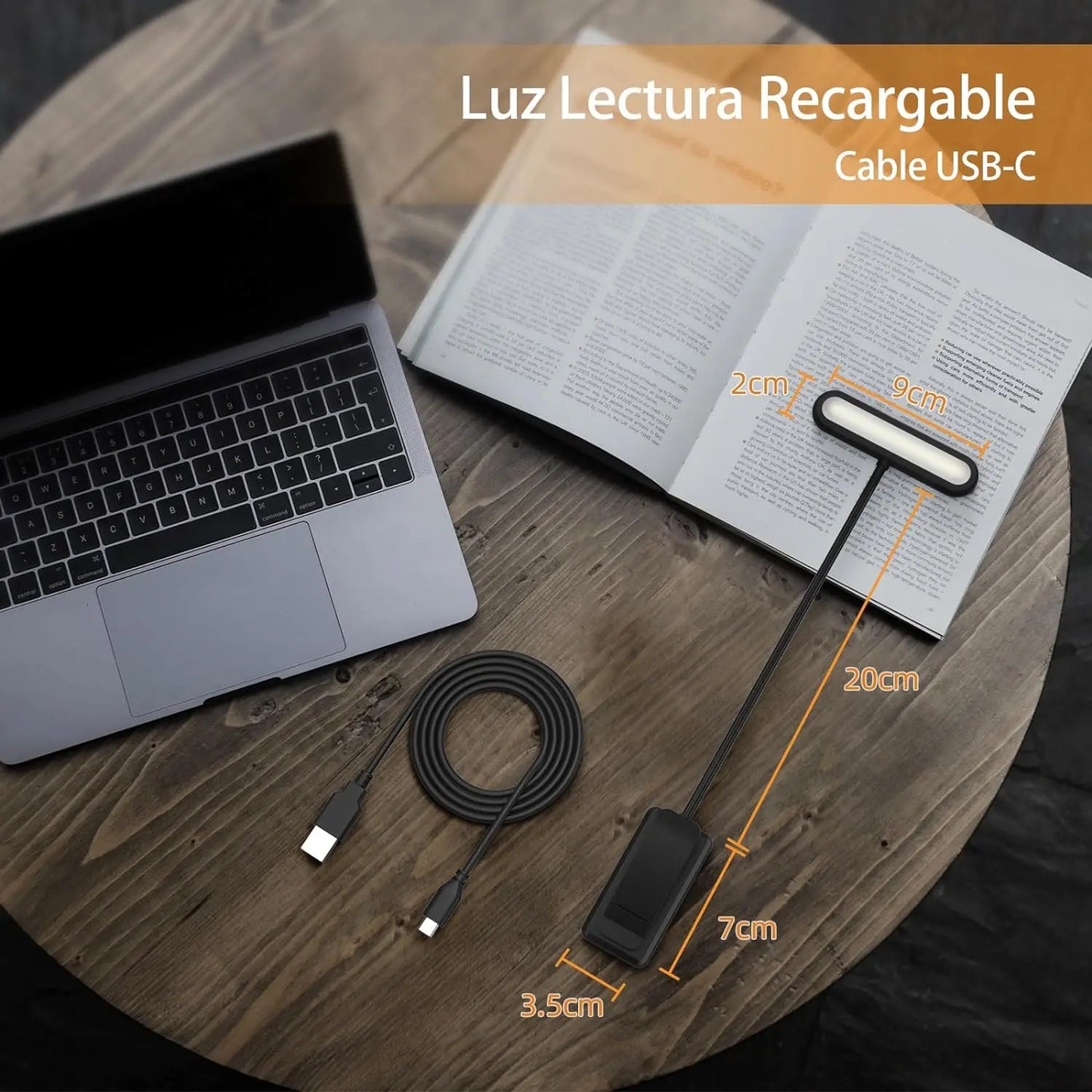 Lâmpada de Leitura Recarregável USB com 14 LEDs Flexível Luz Diurna e Noturna para Escritório