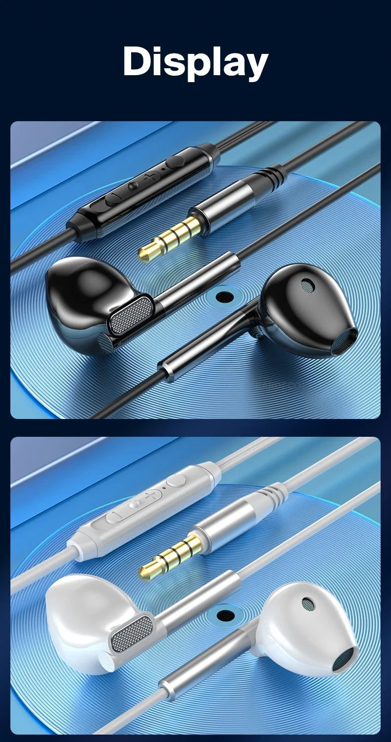 Fone de Ouvido com Fio EARDECO Hifi de Graves e Microfone Cancelamento de Ruído