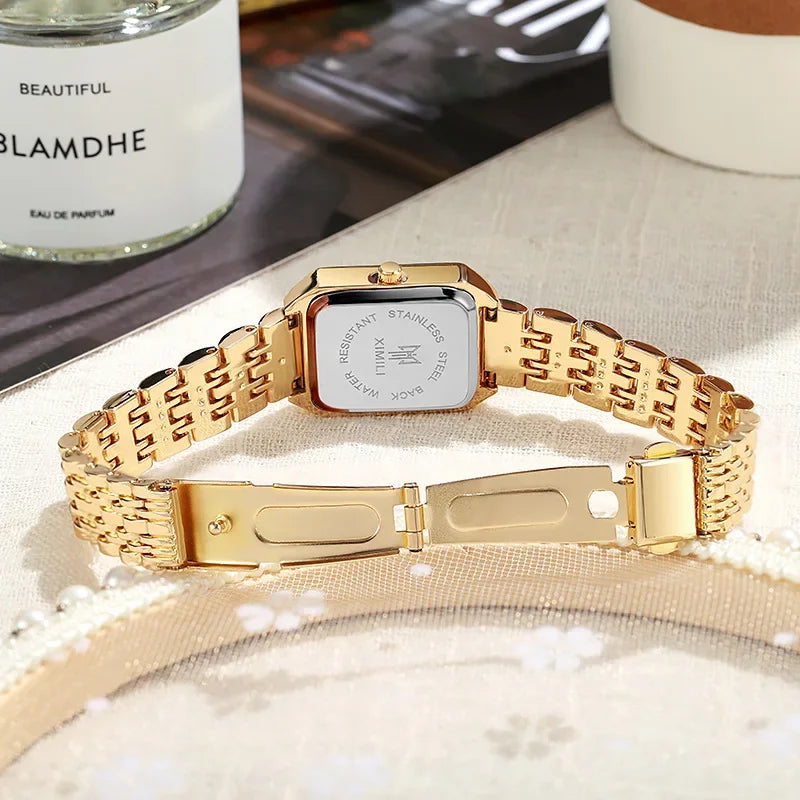 Relógio de Aço Feminino Design Moderno e Fino Presente Perfeito para o Dia a Dia