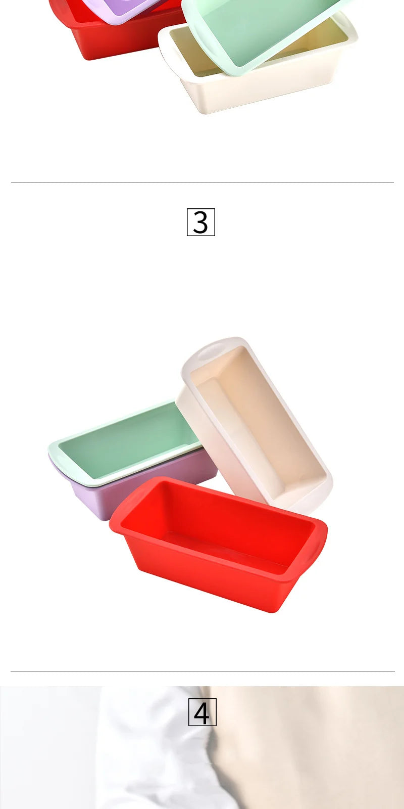 Conjunto de Moldes de Silicone para Pão Caseiro e Bolos Retangular Antiaderente