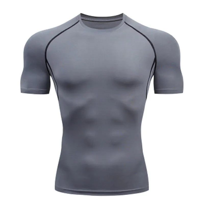 Camiseta Masculina de Compressão Bat Man Treino ao Ar Livre Corrida e Academia