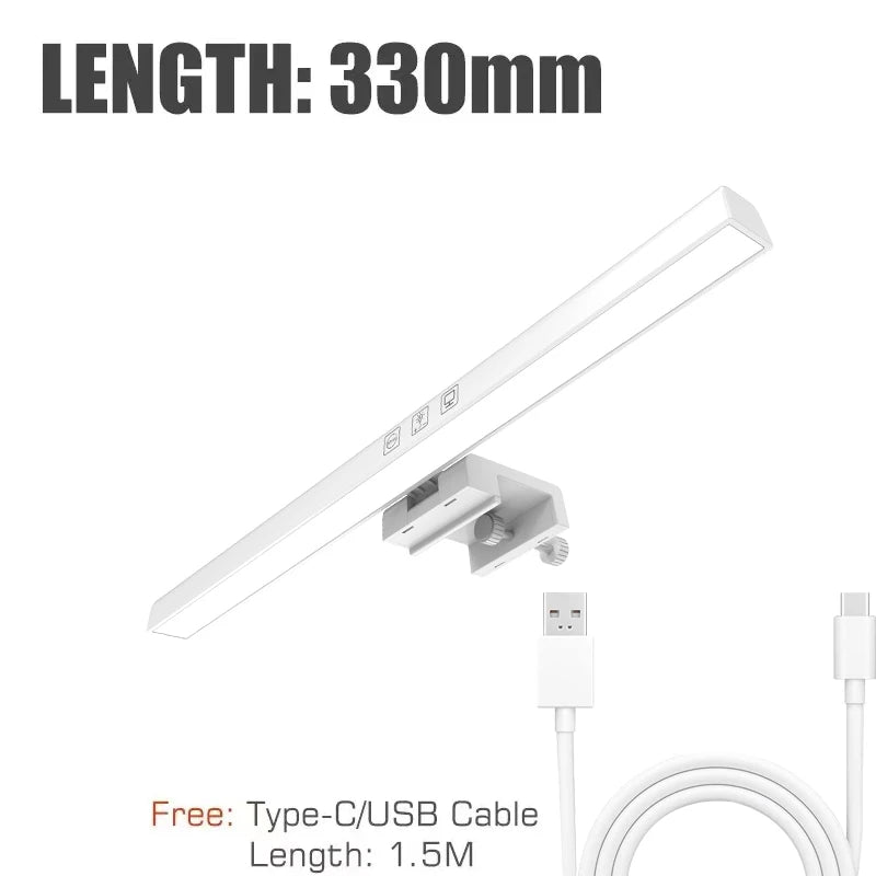 Iluminação LED para Monitor com Barra Suspensa, Controle de Brilho e Proteção Ocular para Trabalho e Leitura