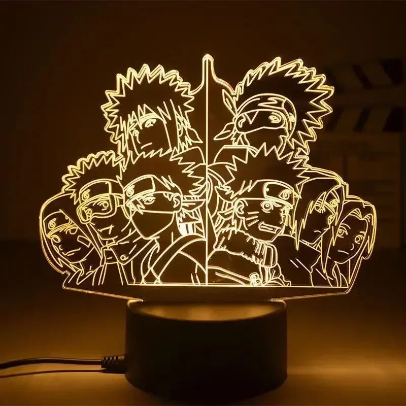 Luz Noturna Anime Naruto com Personagens Itachi Boruto Minato e Uzumaki