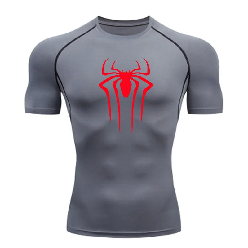 Camiseta Masculina Esportiva de Compressão Secagem Rápida Manga Curta para Treino