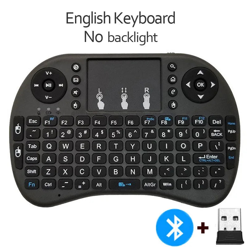 Teclado I8 Sem Fio com Touchpad Retroiluminado Bluetooth 2.4G Para TV Box e PC