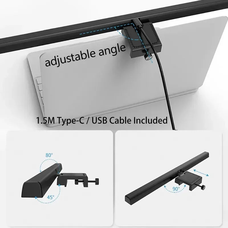 Iluminação LED para Monitor com Barra Suspensa, Controle de Brilho e Proteção Ocular para Trabalho e Leitura